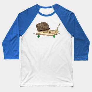 Snail as Skater with Skateboard Baseball T-Shirt